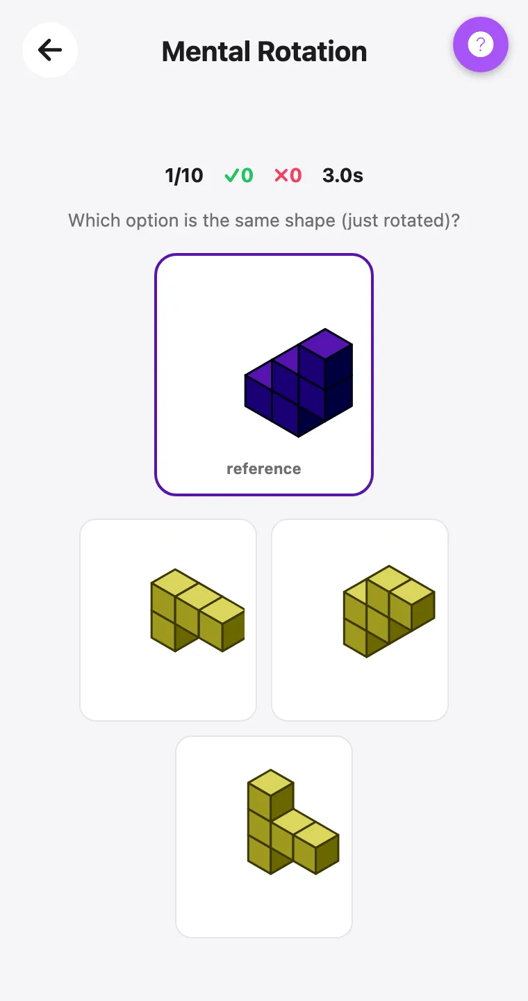 Mental Rotation — screenshot