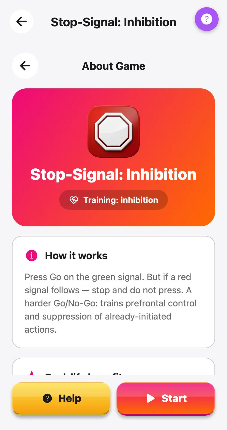 Stop-Signal: Inhibition — screenshot